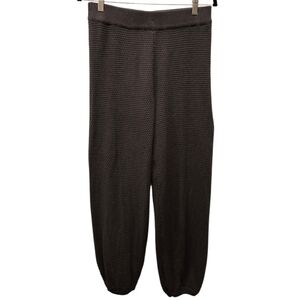 Free People FP Beach Waffle Knit Cropped Joggers Charcoal Cozy Loungewear Sz S/P